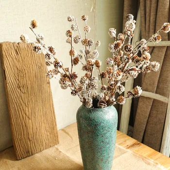 

2Pcs Simulation Flower Snow Pine Cones Artificial flowers for Christmas Decoration Home Living Room Decoration Pine Cones Branch