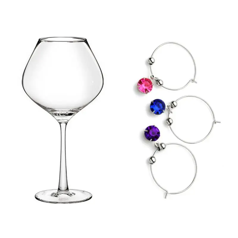 8 Pcs Wing Glass Hanging Ring Premium Rhinestone Pendant Colorful Decoration Party Family Gathering Accessory Creative