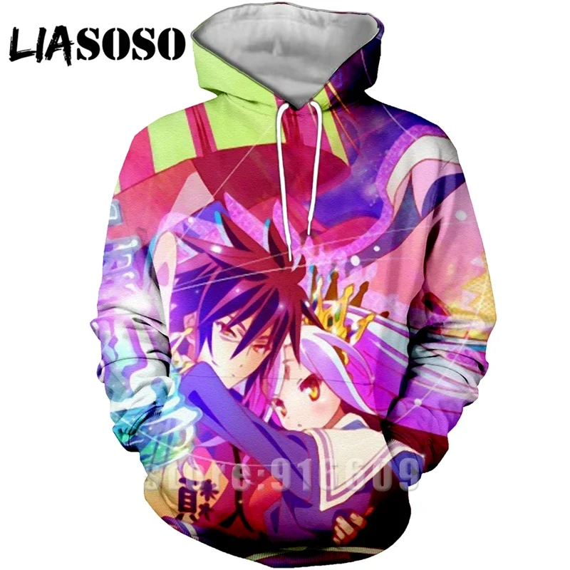 Толстовка No Game No Life, фиолетовая, крутая, аниме, толстовки, 3d Толстовка, длинный рукав, Зимний пуловер, унисекс, хипстер, Harajuku, спортивная одежда, Топ - Цвет: 8