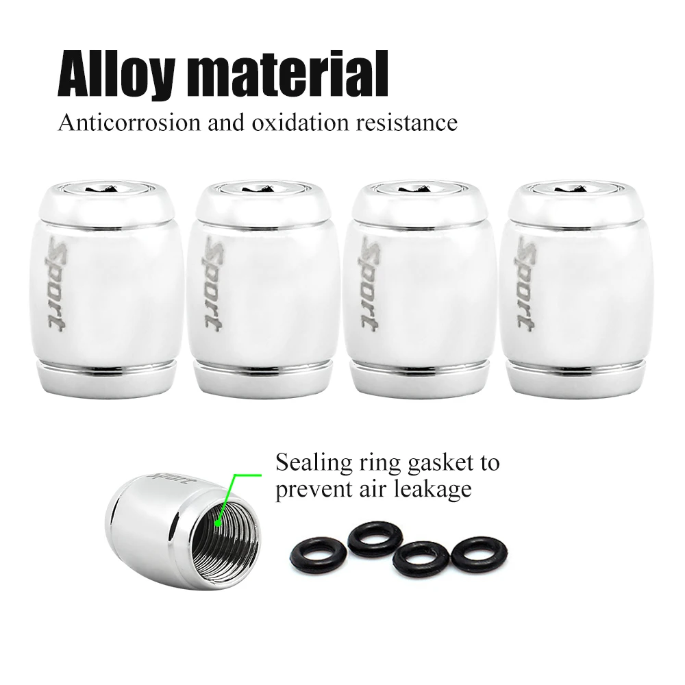 DSYCAR 1Set Fashion Zinc Alloy Anti-theft Sport Car Tire Valve Caps Wheel Tires Tire Stem Air Cap Airtight Cover for Car Styling