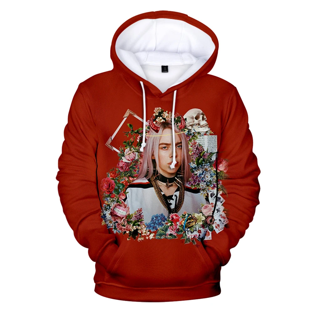 Список Billie Eilish 3D толстовки модные популярные свитшоты для мужчин и женщин повседневные пуловеры в стиле хип-хоп осень-зима детские 3D толстовки
