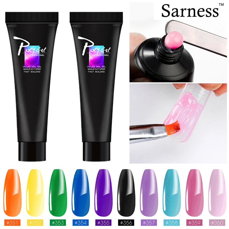 

Sarness Extention Poly Gel Nail French Nails Tips Builder Gel Clear Pink Color Extension Crystal Quick UV Gel Builder Nail Art