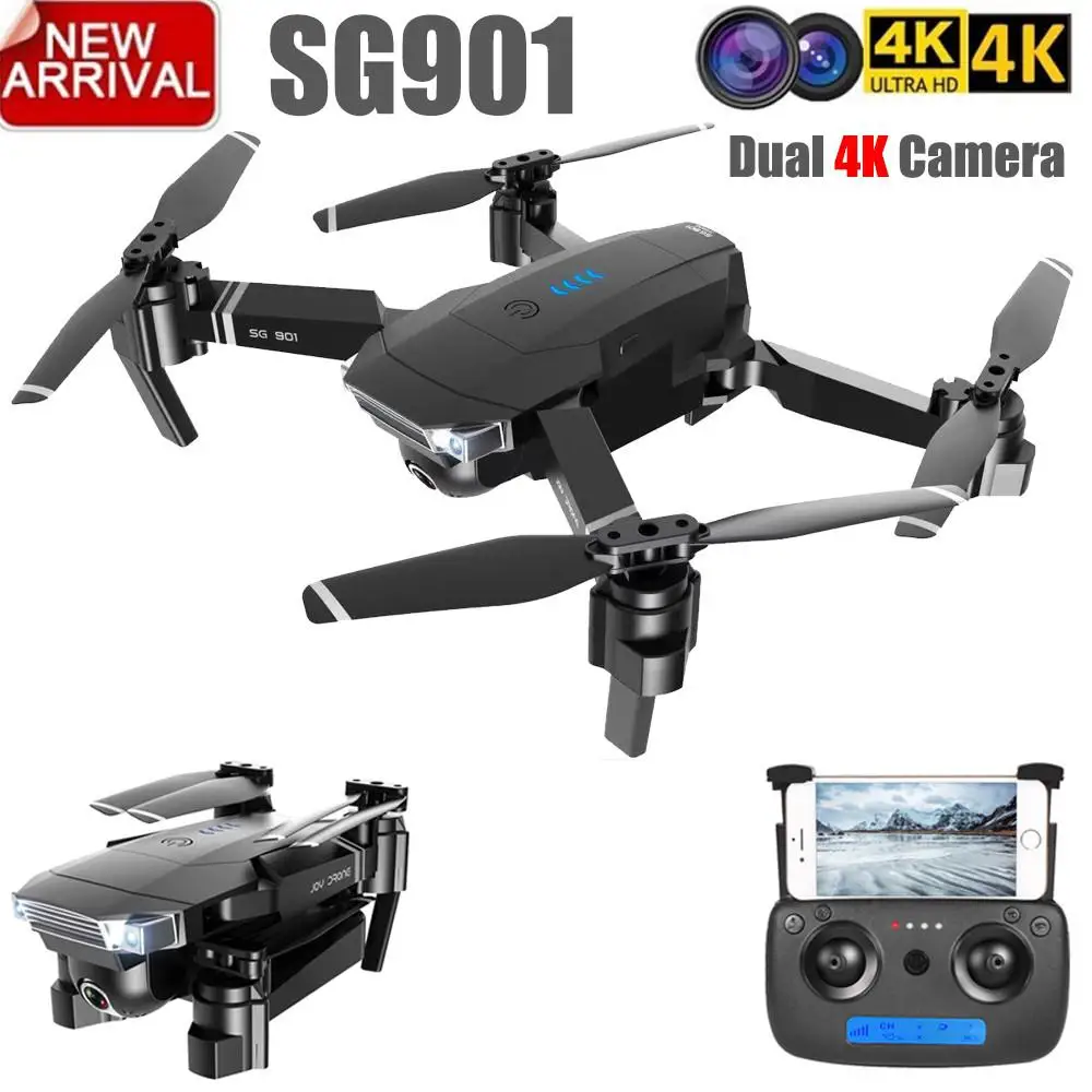 ZLL 2020 Новый Дрон с камерой SG901 4K HD Двойная камера дроны Квадрокоптер FPV