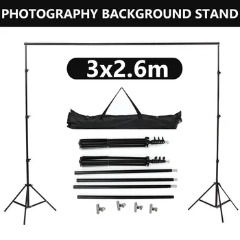 

3x2.6m Aluminum Alloy Background Stand Support System Kit Portable Photography Studio Backdrop Carry Bag Set for Paper Canvas