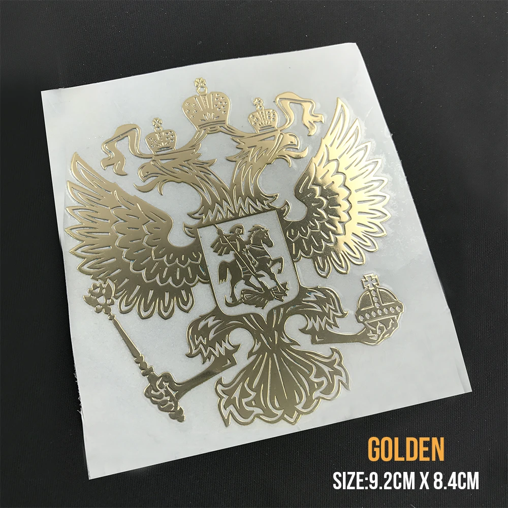 Car Stickers Russian Coat of Arms Sticker Nickel Metal Car Stickers Decals Russian Federation Eagle Emblem for Car Styling