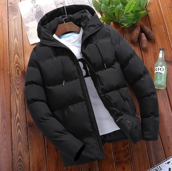 

Jacket Men Autumn Winter Style Light Weight Overcoat Outerwear Coats Cotton Warm Hooded Men's Jacket Coat chaqueta hombre