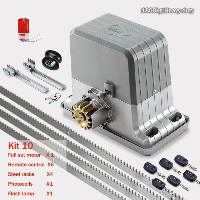 1800KGS автоматические раздвижные ворота оператора AC220V/110 V мотор как доводчик двери ворота двигателя(датчик, кнопка, лампа, опционально - Цвет: kit 10