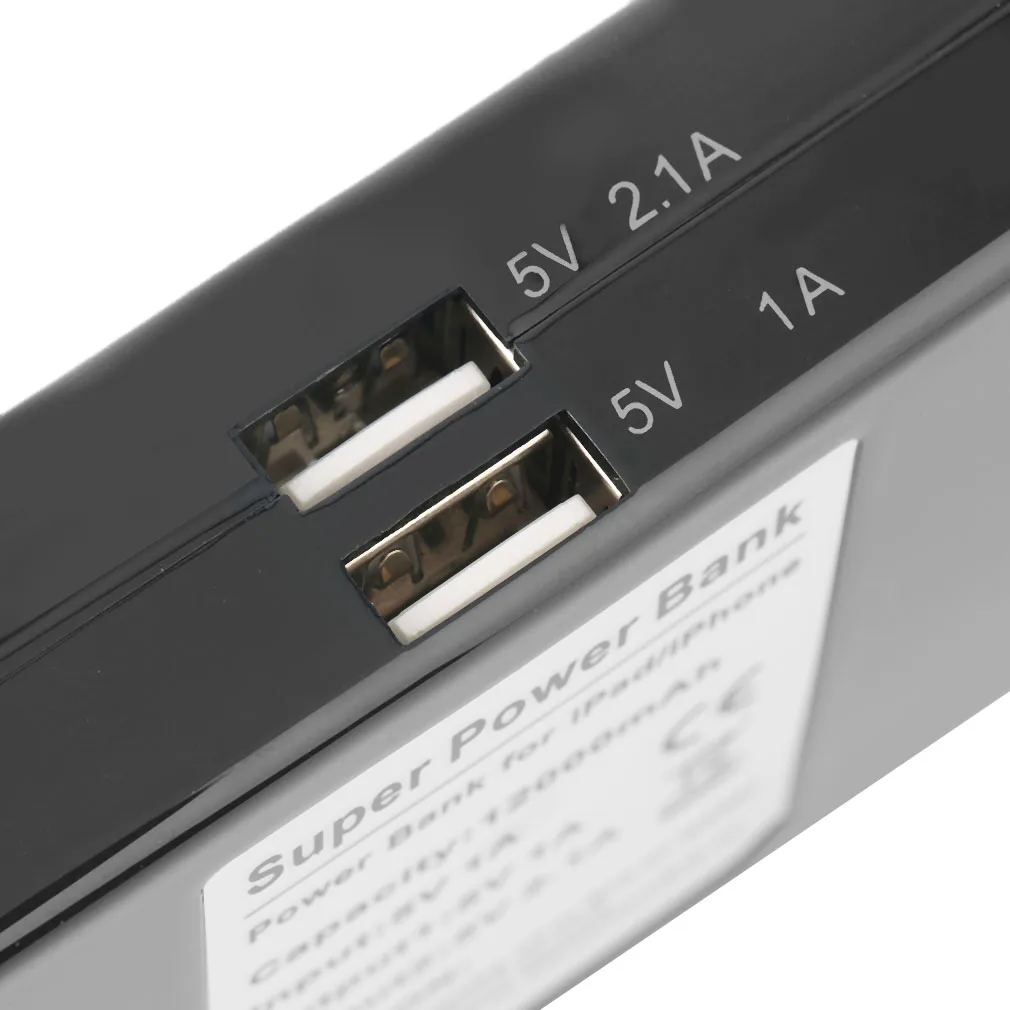 50000mAH Универсальное Резервное копирование 2 USB зарядное устройство Внешний внешний аккумулятор банк питания с кабель передачи USB черный