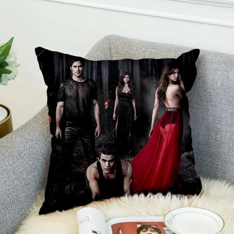 

the Vampire Diaries Pillow Case Polyester Decorative Pillowcases Throw Pillow Cover style-4