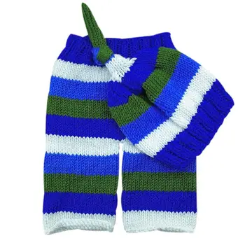 

2pcs Sets Baby Boys Girls Photography Comfort and Soft Clothing Hand Knit Hit Color Unique Lovely Pants and Hat Suits