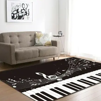 

Nordic Style Room Carpets Piano Keyboard Notes Soft Flannel Floor Mat Carpet Rug Living Room Bedroom Dining Room Floor Mat
