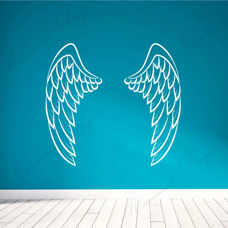 

Beautiful Angel Wings Wall Stickers Vinyl Art Home Decor Living Room Bedroom Decoration Bird God Decals Removable Wallpaper 4300