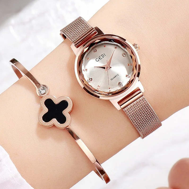 

Goldie Japan Movement Clean Steel Mesh Belt Women's WOMEN'S Watch Furnace Gold Electroplated Cool Fashion Rose Gold Students Wat