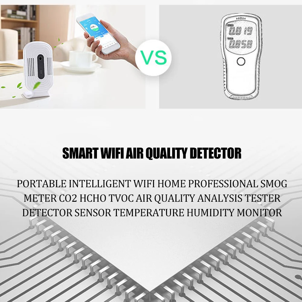 KKMOON JQ 200/JQ 300 интеллигентая (ый) WI FI CO2 нсно анализатор качества воздуха детектор