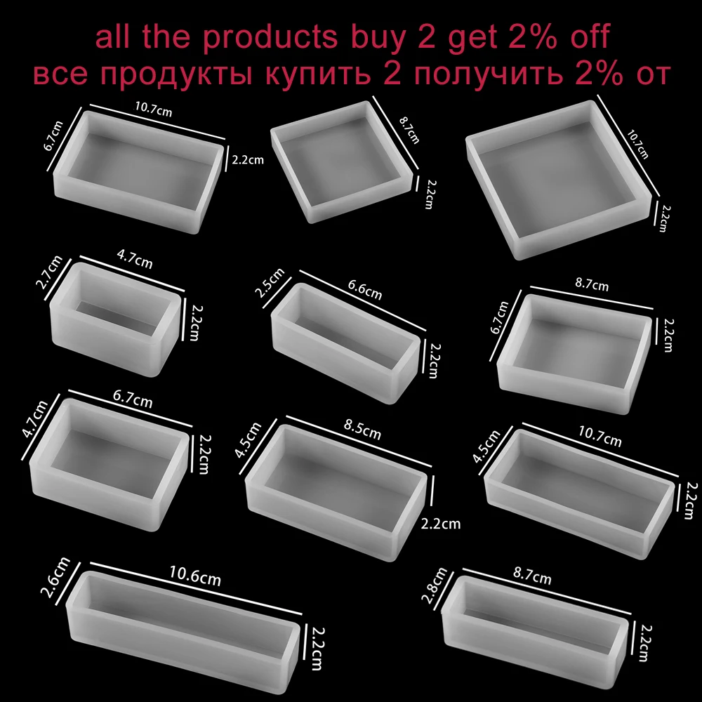 1Pcs Square Rectangle Silicone Mold Dried Flowers Plant UV Epoxy Resin Mould For DIY Coaster Pendant Jewelry Making Accessories