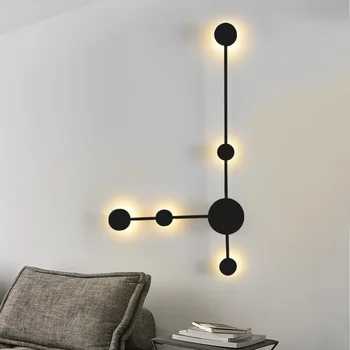 

Wall Lamp LED Bedroom Bedside Lamp Minimalist Modern Creative Nordic Living Room Background Online Celebrity Hallway Corridor St
