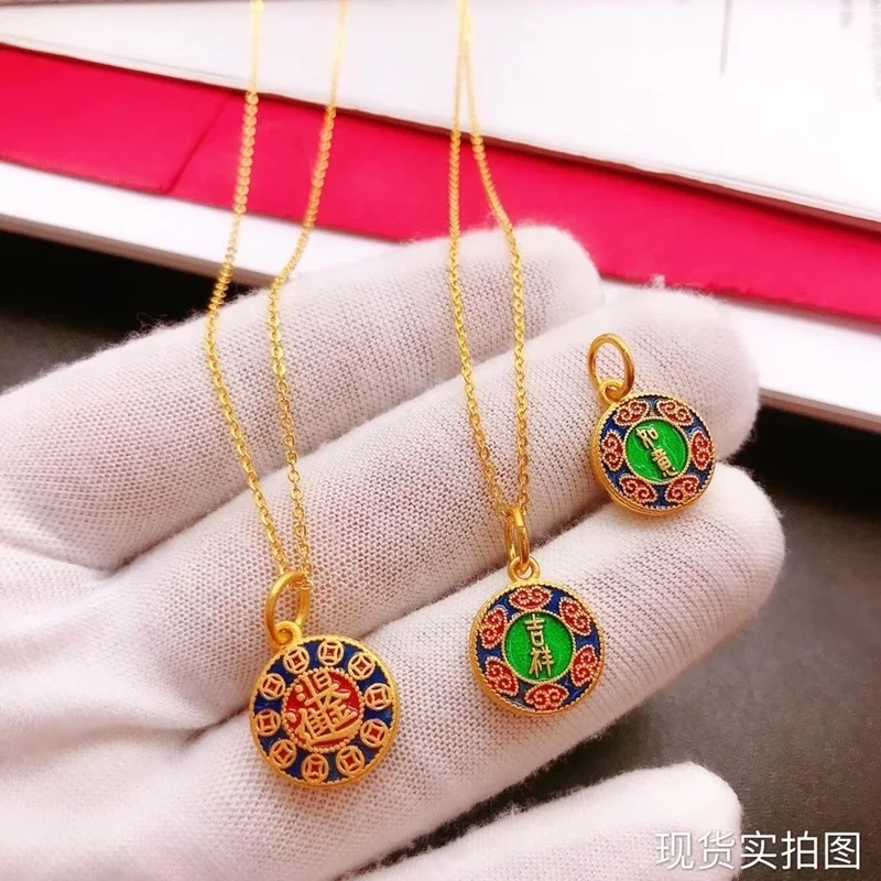 OMHXFC Jewelry Wholesale YM440 European Fashion Hot Woman Girl Party Birthday Wedding Gift Vintage Round 24KT Gold Pendant Charm | Украшения