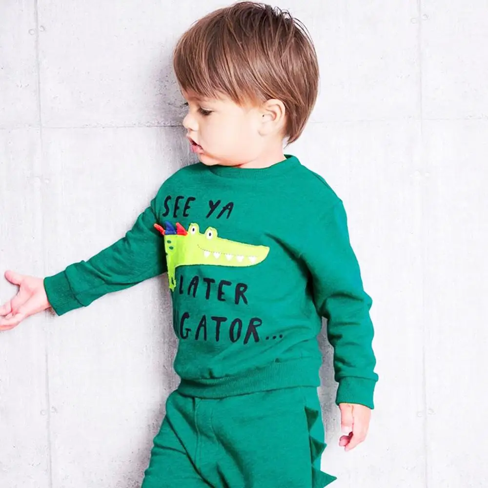 Одежда для малышей свитер с длинными рукавами и милым принтом для маленьких мальчиков и девочек пуловер с рисунком принт в виде робота верхняя одежда Новинка года