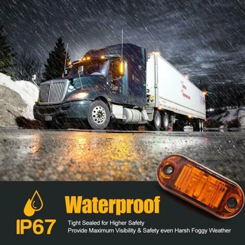 

10 RV Travler Lights CAR Trucks Red Amber 2 LED 2.5inch Side Marker Lamp Waterproof Practical