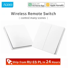 Interruptor inteligente Xiaomi Aqara ZiGBee, interruptor de luz con Control remoto, Wifi, llave inalámbrica, de pared, D1, funciona con Gateway 3 Hub homekit Mi Home