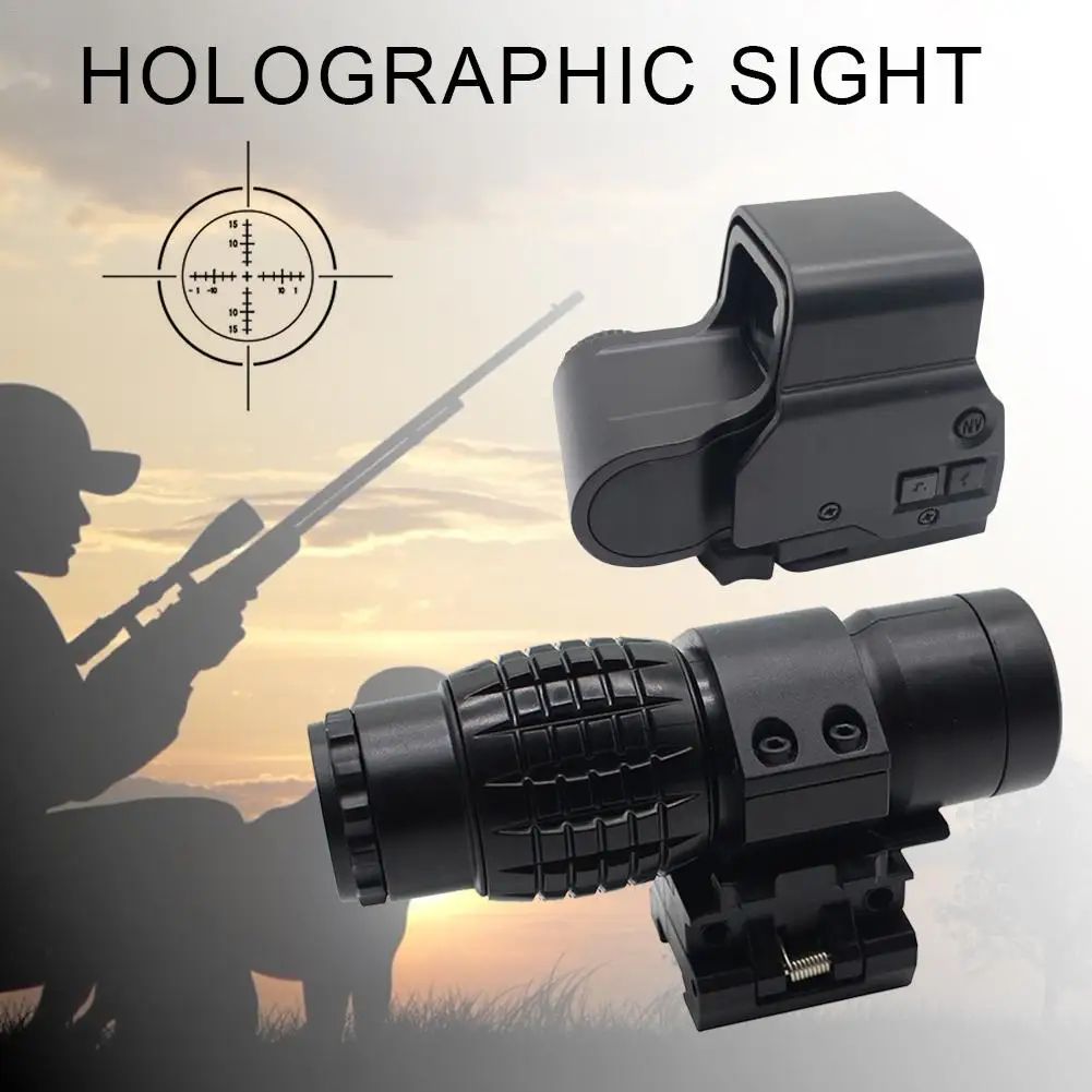 

3xMagnifying Glass Holographic Sight Black Matte Hunting Scope Latest Outdoor Sightseeing Tool For Hunting Collimator Sight Tool