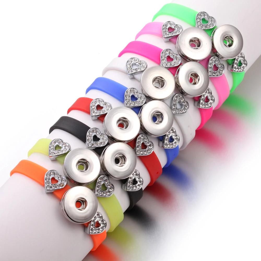 Силиконовый браслет 8 мм с кожаными кнопками для женщин и детей|bracelets for|button braceletsnap