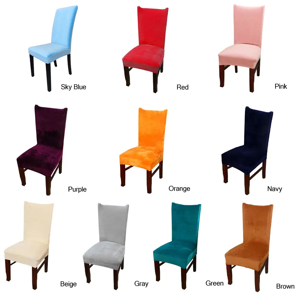 

Chair Cover Solid Color Stretch Slip Covers Chair Seat Cover Decor Endurable to Wash and Free Wrinkle Fox Velvet Chair Cover