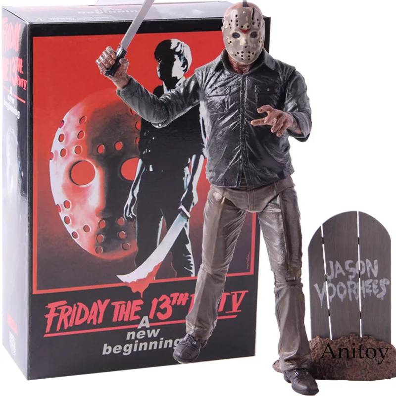 B with retail box NECA Friday the 13th 2009 Deluxe Edition Jason Voorhees, фигурка из ПВХ, Коллекционная модель, игрушка в подарок для друзей - Цвет: B with retail box
