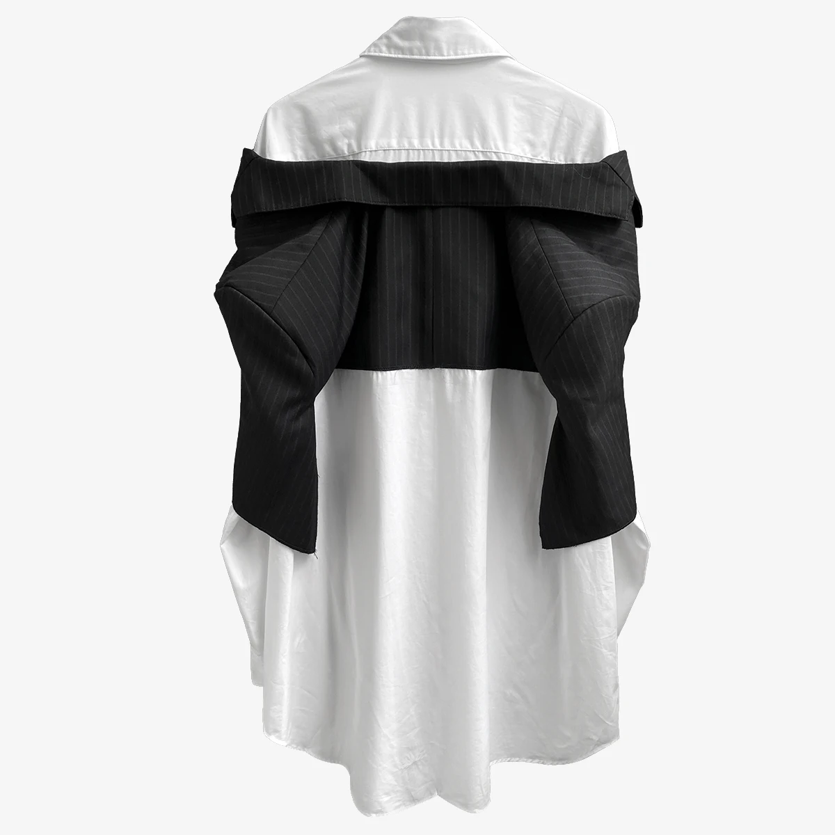 Getspring Women Blouse Shirt Patchwork Fake Two