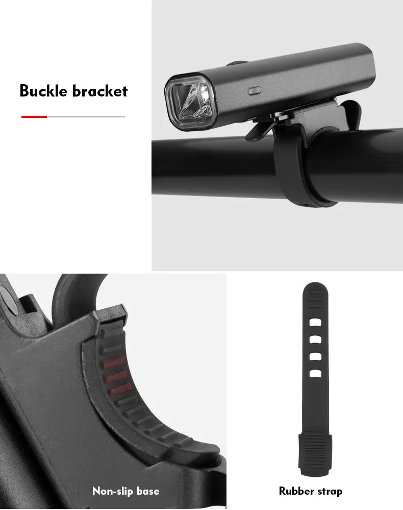 Top ROCKBROS USB Charge Bicycle Light Rainproof Bike Headlight Flashlight MTB Road Cycling Front Lamp Outdoor Night-riding Equipment 12