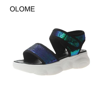 

Summer Fashion Brand Shoes Women Thick Bottom Sandals with Glitter Female Leisure Footware Soft Ladies Casual Chaussures Chunky