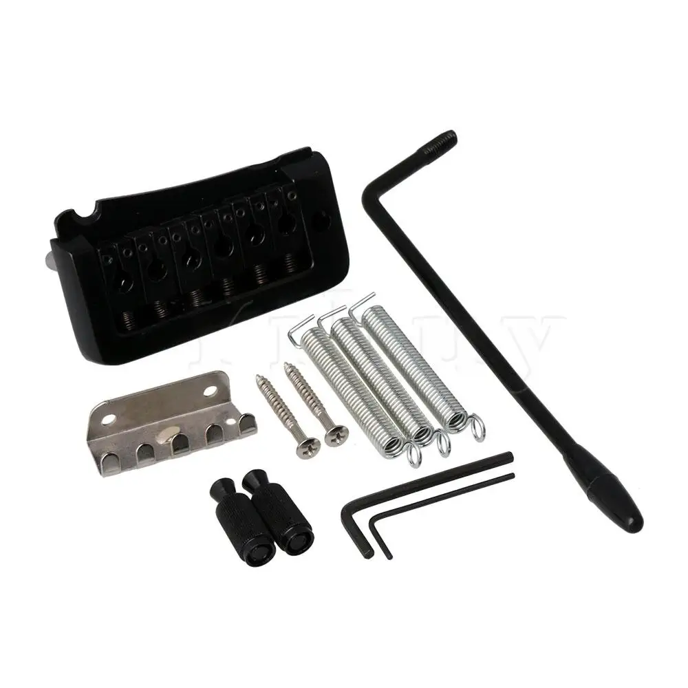 Yibuy Black Zinc Alloy Irion 6-String Electric Guitar Bridge Musical Part