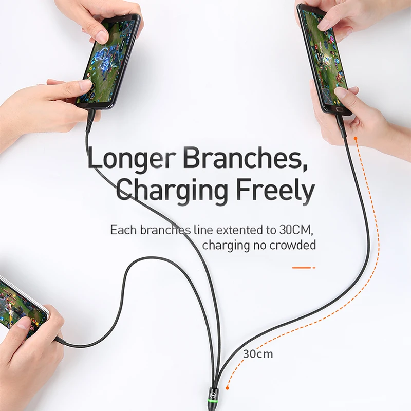 Mcdodo, 3 в 1, USB кабель, 3 А, Micro usb type C, зарядное устройство, светодиодный кабель для передачи данных, для IPhone XS, XR, huawei, P30, Xiaomi, 3 в 1, кабель для быстрой зарядки