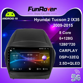 

FUNROVER 128G DSP Car Radio Multimedia 2 din android 10.0 Video Player Navigation GPS For Hyundai ix35 2 LM Tucson 2 2015-2017