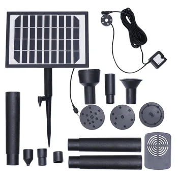 

1Pc 5W 7.4V 2400mA LED Solar Powered Fountain Pump Water Jet Pump with Storage Battery(Black)