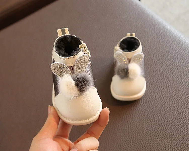 Модная зимняя детская обувь; детские сапоги; нескользящие водонепроницаемые плюшевые теплые детские сапоги для мальчиков и девочек; обувь принцессы для малышей