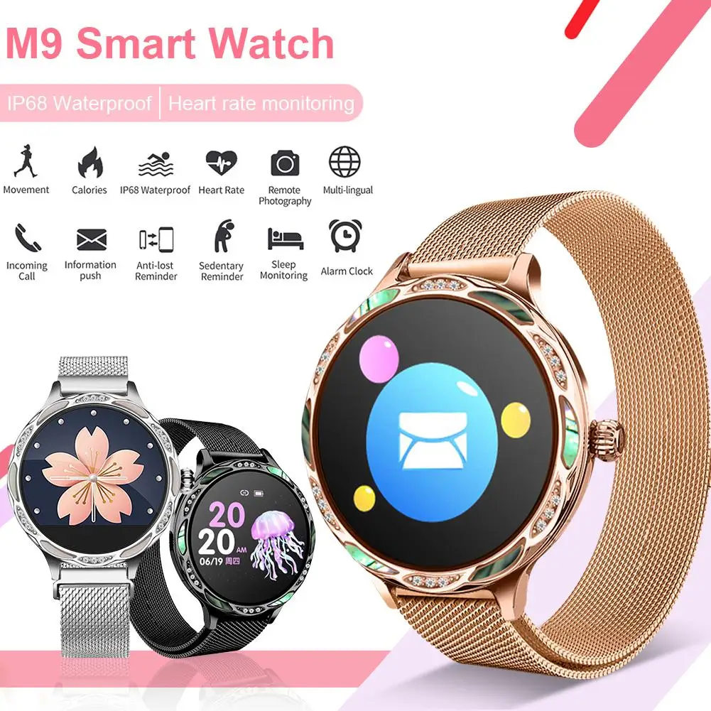 

M9 Smart Watch Heart Rate Blood Pressure Sleep Monitoring Female Physiological Period Reminder Sports Fitness Bracelet Watch