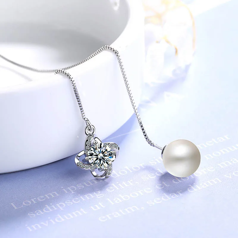 Bague Ringen длинные серьги с жемчугом, Настоящее натуральное пресноводное серебро 925 пробы, ювелирные изделия с жемчугом для женщин, Свадебная вечеринка