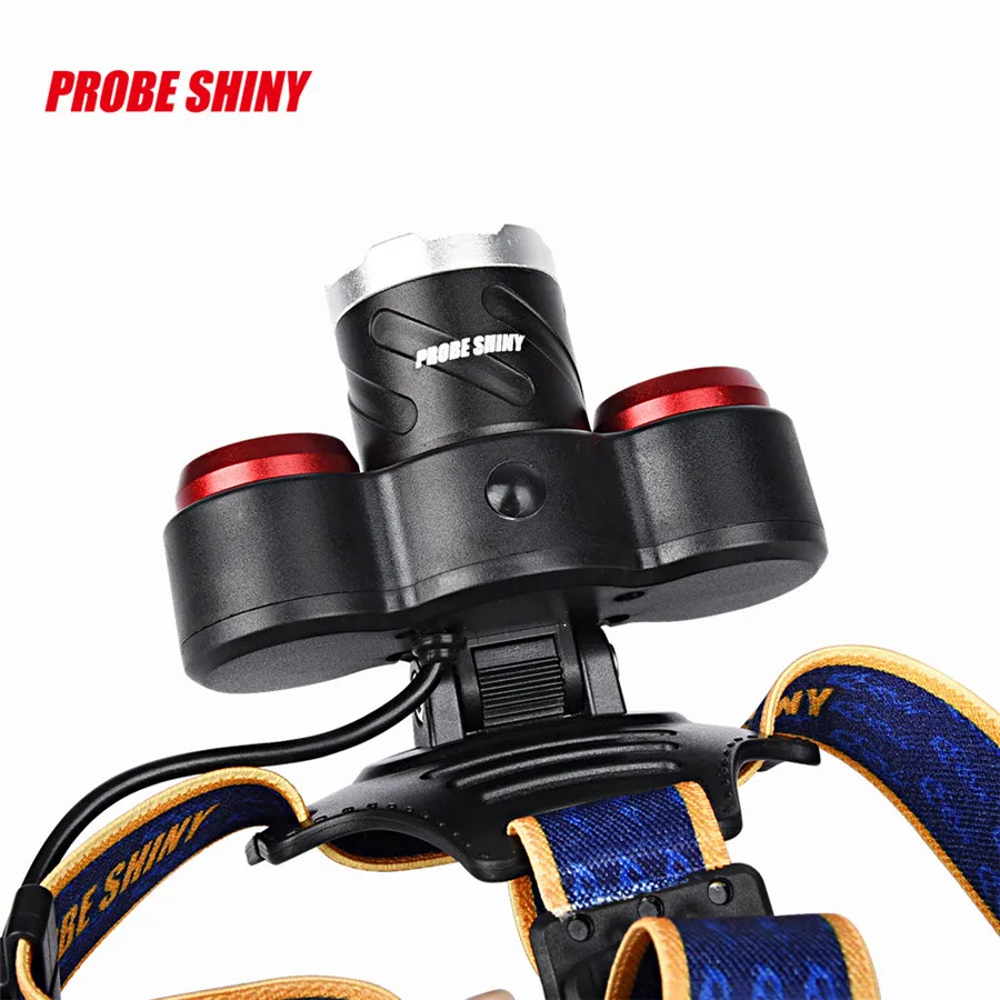 Outdoor headlight 8500Lm XML T6 + 2R5 3 LED rechargeable 18650 waterproof light USB interface night riding lights 35A5 (8)