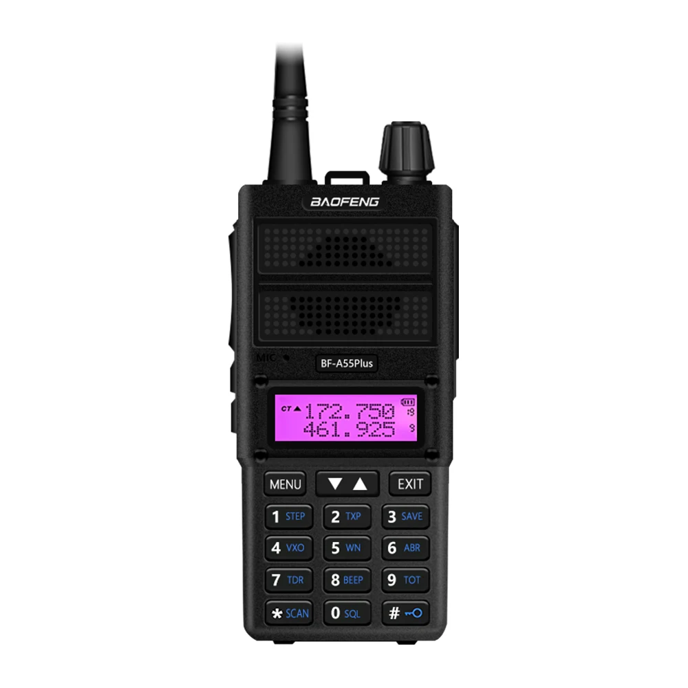 Baofeng BF-A55 Plus Walkie Talkie двухдиапазонный VHF/UHF 136-174/400-520 МГц 8 Вт мощность передачи 128CH Охота CB Ham радио сканер