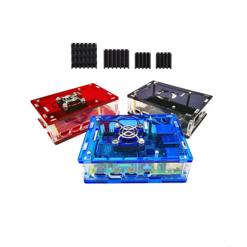 

New Raspberry Pi 4 Model B Acrylic Case Enclosure Box with Cooling Fan Heat sink