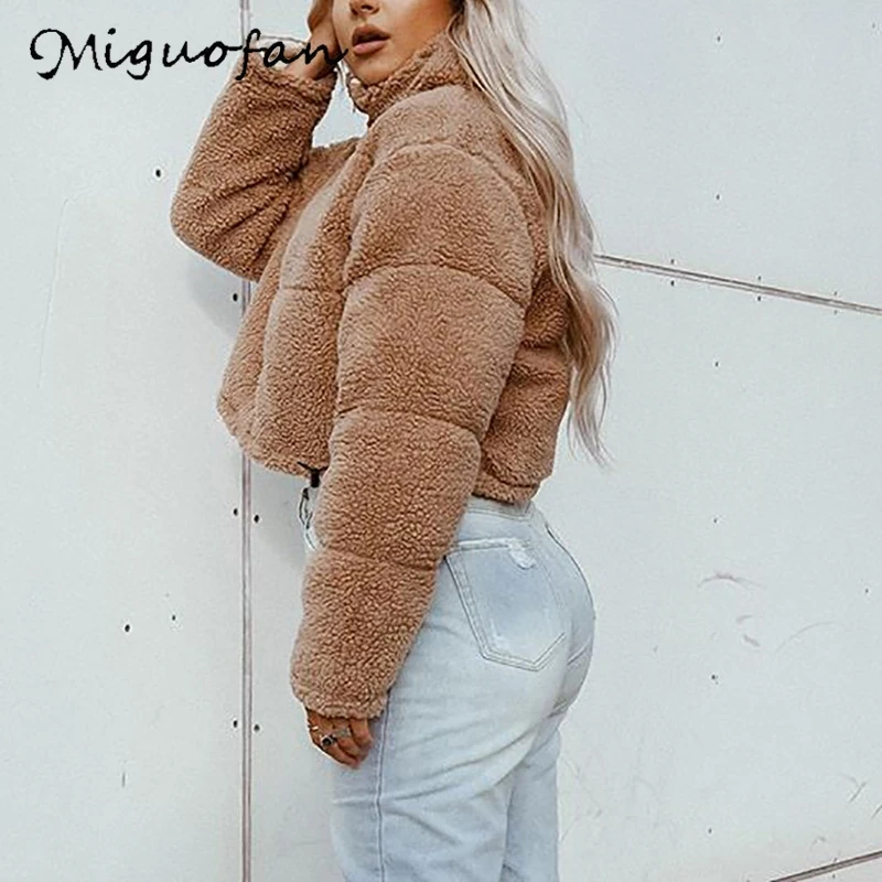 Miguofan осень зима женские пальто из искусственного меха женские модные короткие куртки и пальто женские большие размеры пальто из искусственного меха Верхняя одежда