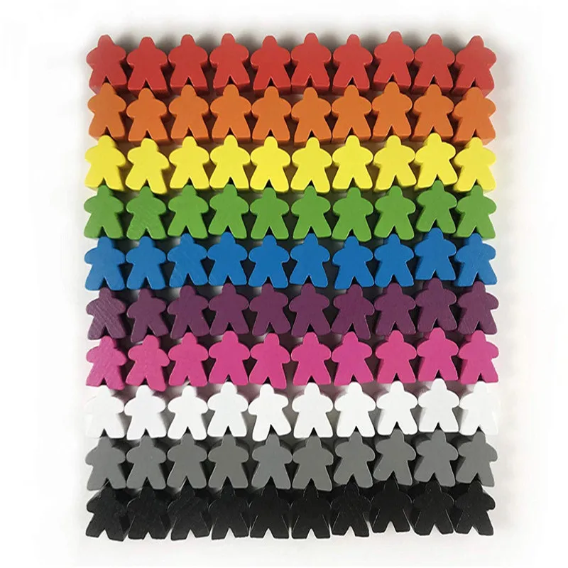 100-Wooden-Meeples-16mm-Extra-Board-Game-Bits-Pawns-Pieces-Bulk-Replacement-Tabletop-Gaming-components-and