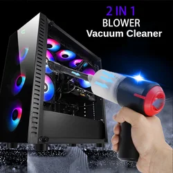 Aspirateur à main et souffleur d'air sans fil 2 en 1,Mini plumeau à Air électrique pour clavier d'ordinateur, PC,Piano, animal de compagnie, ordinateur portable 