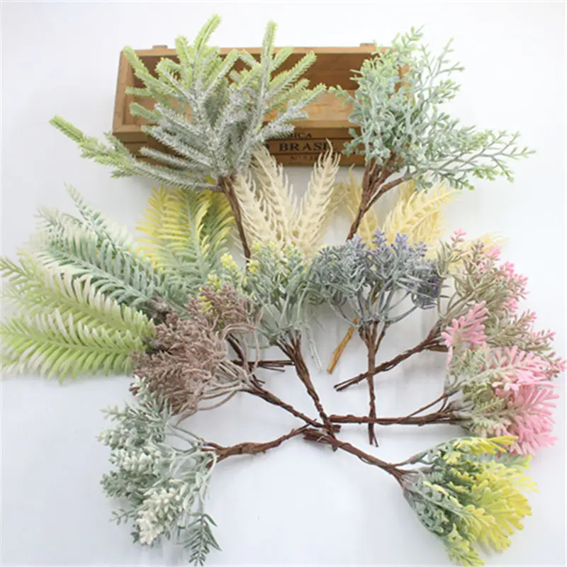 1pcsmulacion planta verde hoja de eucalyptus imitación rama seca искусственный flor falsa boda Fotografia prop Decoration del hogar