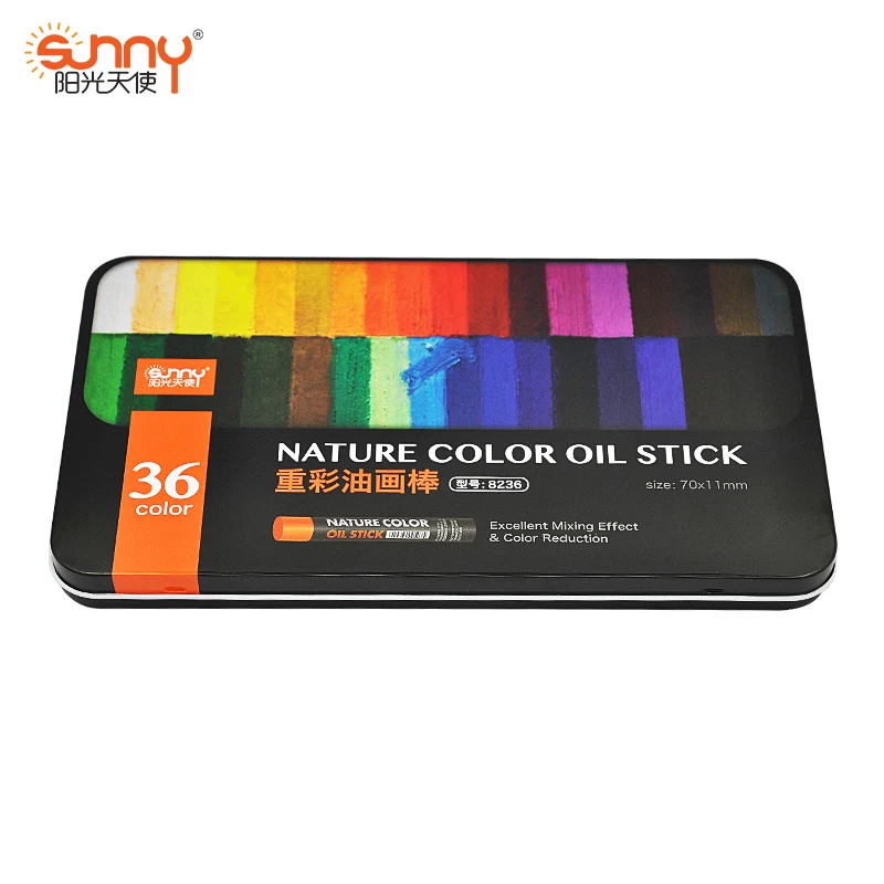 Soft Oil Pastel Dry High Quality Heavy Colors Crayons for Drawing Stationery Art Supplies Professional 36 Color Wax Crayons - Цвет: 36 color Iron box