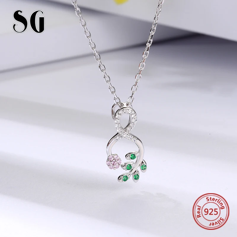 SG aliexpress chain sterling silver 925 necklace Fashion Women accessories Pendant On neck Chokers stone Necklace jewelery
