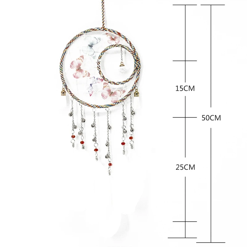 Handmade Indian Dreamcatcher Net Feather Tail Dream Catcher Feather Crafts Wind Chimes for Wall Hanging Car Home Decor - Цвет: A