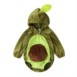 Combinaison pour nouveau né garçon et fille, combinaison à manches longues en peluche, dessin animé d'avocat, Costumes d'automne pour bébé de 6 à 24 mois 