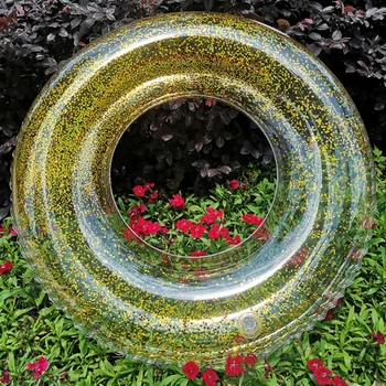 

Transparent Inflatable Swim Tube Glitter Raft Round Swim Ring for Summer Pool Hot Sales